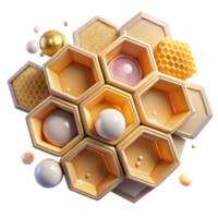 elegant rustic Honeycomb Cutout with Hexagonal Cells professional png