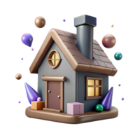 wonderful abstract House Cutout with Chimney and Windows original png