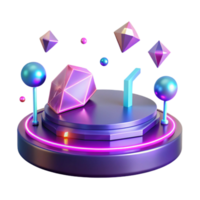 elegant rustic Hovering Platform with Neon Lights Cutout png