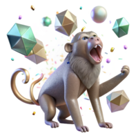 vibrant rustic Howling Monkey Long Tail Transparent Background genuine png