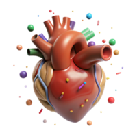 serene contemporary Human Heart Beating Transparent Background with Realistic Anatomy png