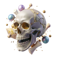 magnificent abstract Human Skull Side View with Bone Structure Isolated png