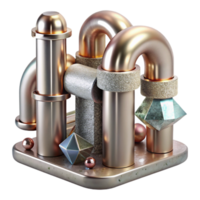 beautiful artistic Industrial Light Pipes with Metallic Finish Cutout authentic png