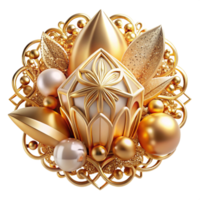 serene creative Intricate Gold Filigree Transparent Background professional png