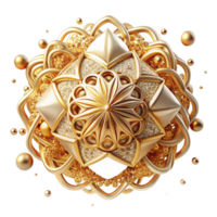 extraordinary creative Intricate Gold Filigree Transparent Background high quality png