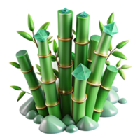 elegant minimalist Jade Green Bamboo Stalks Isolated Element with Transparent Background and Natural Texture authentic png