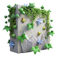elegant abstract Ivy Covered Wall Cutout with Realistic Leaves original png