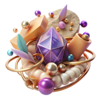 serene modern Jewelry Design Isolated on Transparent Background genuine png