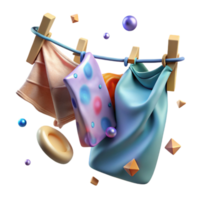 extraordinary rustic Laundry Hanging on Clothesline in Wind Cutout authentic png
