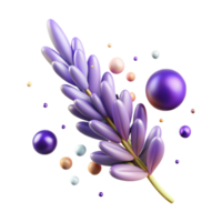 impressive abstract Lavender Sprig Isolated Element authentic png