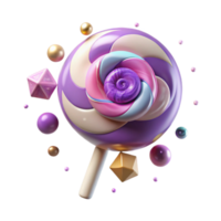 extraordinary rustic Lollipop with Spiral Design Isolated on Transparent Background genuine png