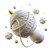 wonderful artistic Loose White Thread Isolated with Drop Shadow png