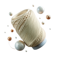 impressive classic Loose White Thread Isolated with Drop Shadow high resolution png