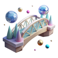 impressive minimalist Low Angle Water City Bridge Isolated on Transparent Background premium png