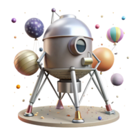 magnificent classic Lunar Lander Cutout with Deployed Legs png