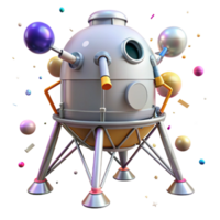vibrant creative Lunar Lander Isolated with Landing Legs Deployed original png