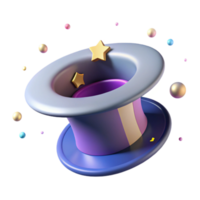 impressive artistic Magic Hat Cutout with Rabbit Ears Inside Isolated genuine png