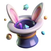 wonderful artistic Magic Hat with Rabbit Ears Transparent Background exclusive png