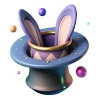 beautiful abstract Magic Hat Cutout with Rabbit Ears Inside Isolated original png