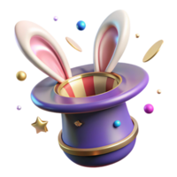 stunning traditional Magic Hat with Rabbit Ears Transparent Background high resolution png