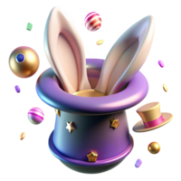 stunning abstract Magic Hat with Rabbit Ears Transparent Background genuine png