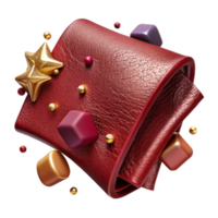 vibrant vintage Maroon Red Leather Texture Isolated Element with Transparent Background and Rich Feel detailed png