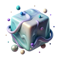 beautiful modern Melting Ice Cube Transparent Background with Water Droplets authentic png