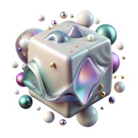 dramatic creative Melting Ice Cube Transparent Background with Water Droplets high resolution png