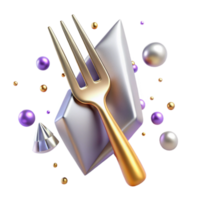 beautiful traditional Metal Fork Side View Transparent Background high quality png