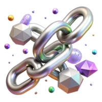 dramatic creative Metal Chain Links Cutout with Realistic Detail professional png