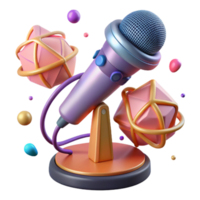 wonderful classic Microphone Isolated with Stand and Cable professional png