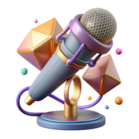 stunning minimalist Microphone Isolated with Stand and Cable exclusive png
