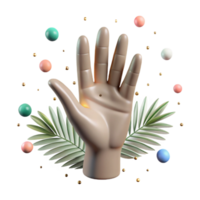 beautiful contemporary Open Palm Cutout with Upward Facing Angle premium png