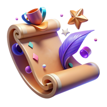 imponerande rustik öppen skrolla med skrivning isolerat äkta png