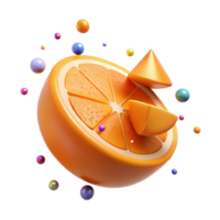 impressive abstract Orange Slice Isolated on Transparent Background genuine png