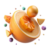 dramatic abstract Orange Slice Isolated on Transparent Background png