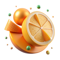 elegant abstract Orange Slice Isolated on Transparent Background exclusive png