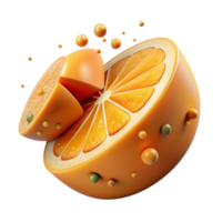 extraordinary abstract Orange Slice with Pulp Texture Isolated professional png