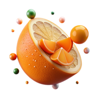 serene abstract Orange Slice with Pulp Texture Isolated genuine png