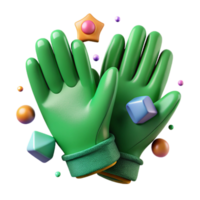 extraordinary minimalist Pair of Gardening Gloves Green Isolated on Transparent Background premium png