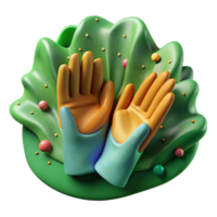 wonderful artistic Pair of Gardening Gloves Green Isolated on Transparent Background high quality png