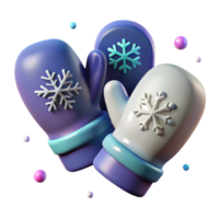 elegant classic Pair of Mittens with Snowflake Pattern Transparent Element professional png