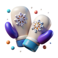 impressive creative Pair of Mittens with Snowflake Pattern Transparent Element original png