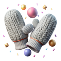 stunning minimalist Pair of Mittens with Knitted Texture Transparent Background png