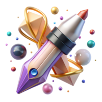 dramatic abstract Pen Top View with Click Mechanism Transparent Background original png