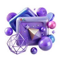 elegant modern Periwinkle Purple Abstract Web Design with Transparent Background authentic png