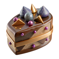 serene creative Piece of Cake with Chocolate Frosting Cutout authentic png