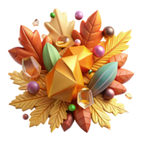 beautiful abstract Pile of Colorful Autumn Leaves Isolated png