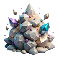 extraordinary creative Pile of Rocks Transparent Background with Rough Texture premium png