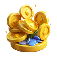 stunning modern Pile of Yellow Coins Cutout on Transparent Background authentic png